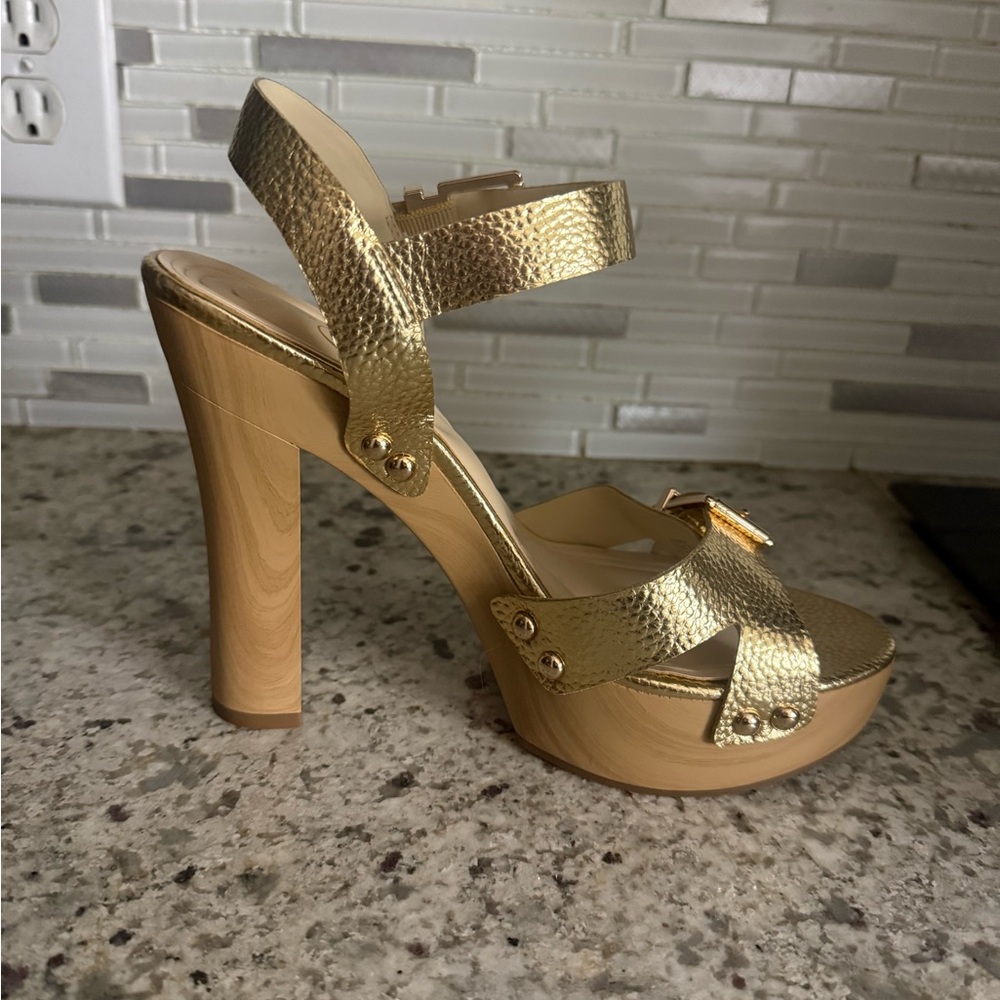 Gold Strappy Women's Sandals/Heels